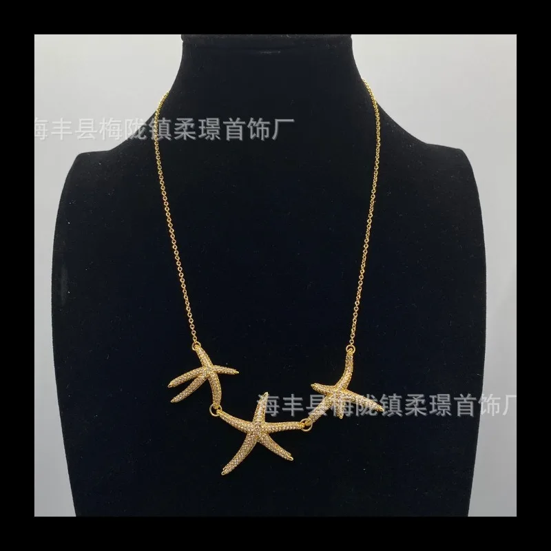 

High Version Retro Necklace Starfish Niche Design Women's Fashion Personality Seaside Travel Niche Design Sweet and Cool Necklac