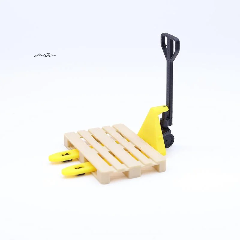 2Pcs Miniature Forklift Transporter Tray Toy Set for Dollhouse Play Scene 1/12 Scale Simulation Kids Gift Educational Playset