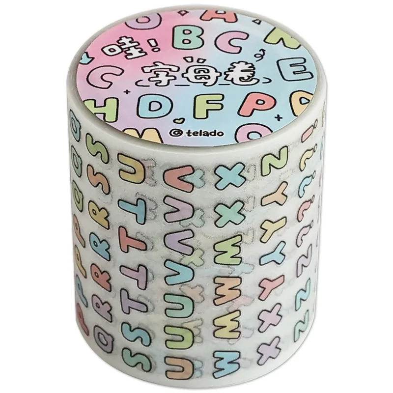 5M Graffiti lettering Hand tent tape ins Wind Color Cute Cartoon lettering symbol diy decorative stickers Scrapbooking Material