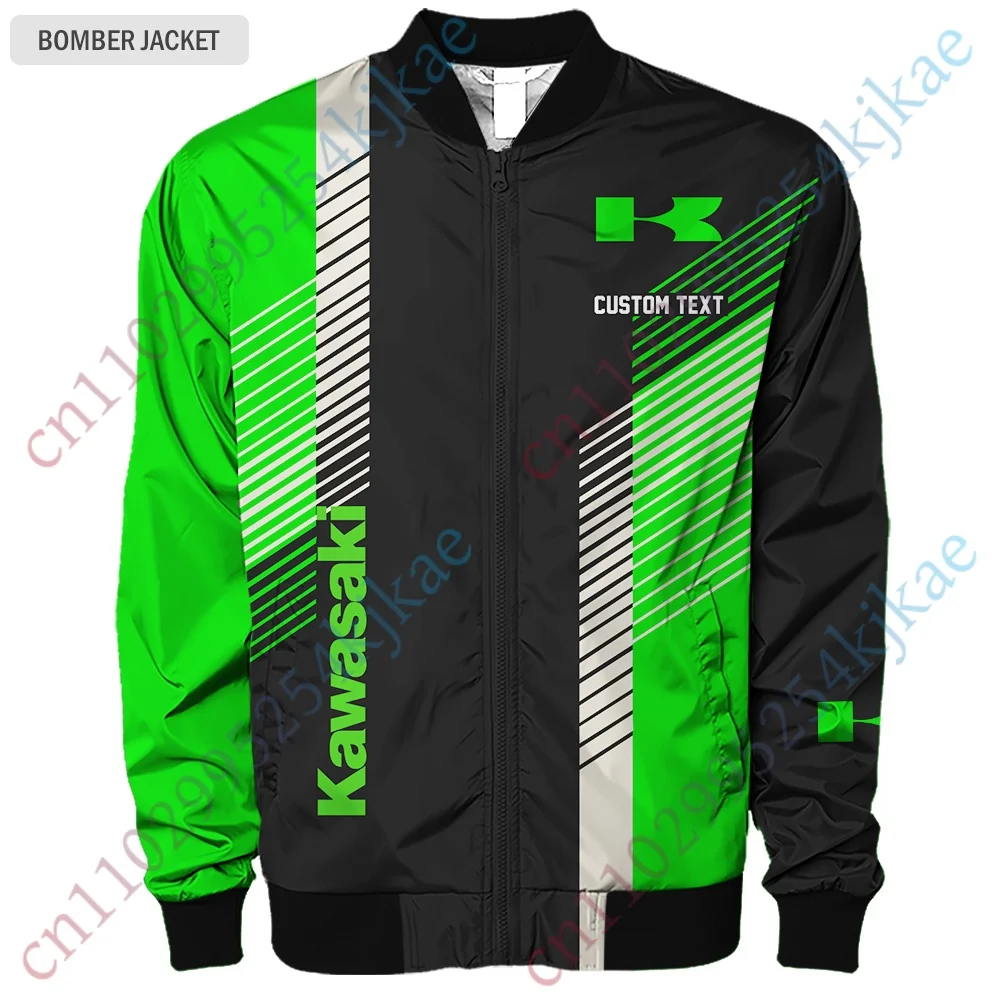 

New Kawasaki Jacket For Men Clothing Hip Hop Thick Coat Harajuku Bomber Jacket Winter Baseball Uniform Lightweight Streetwear