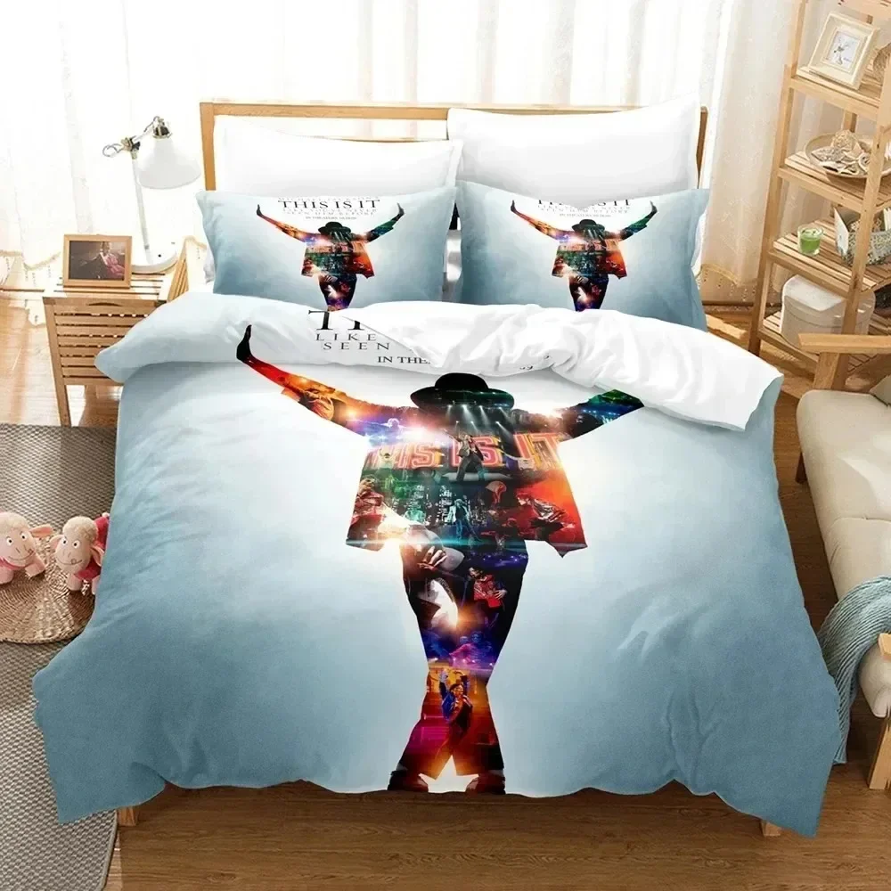 

Luxury New 3D Print Michael Jackson Bedding Set Duvet Cover Bed Set Quilt Cover Pillowcase king Queen Boys Adult Bedding Set