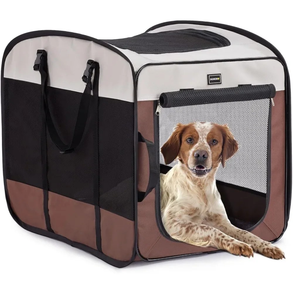 Dog Kennels and Crates for Medium Dogs, Portable Pop Up Indoor Pet Cage with Sturdy Wire Frame