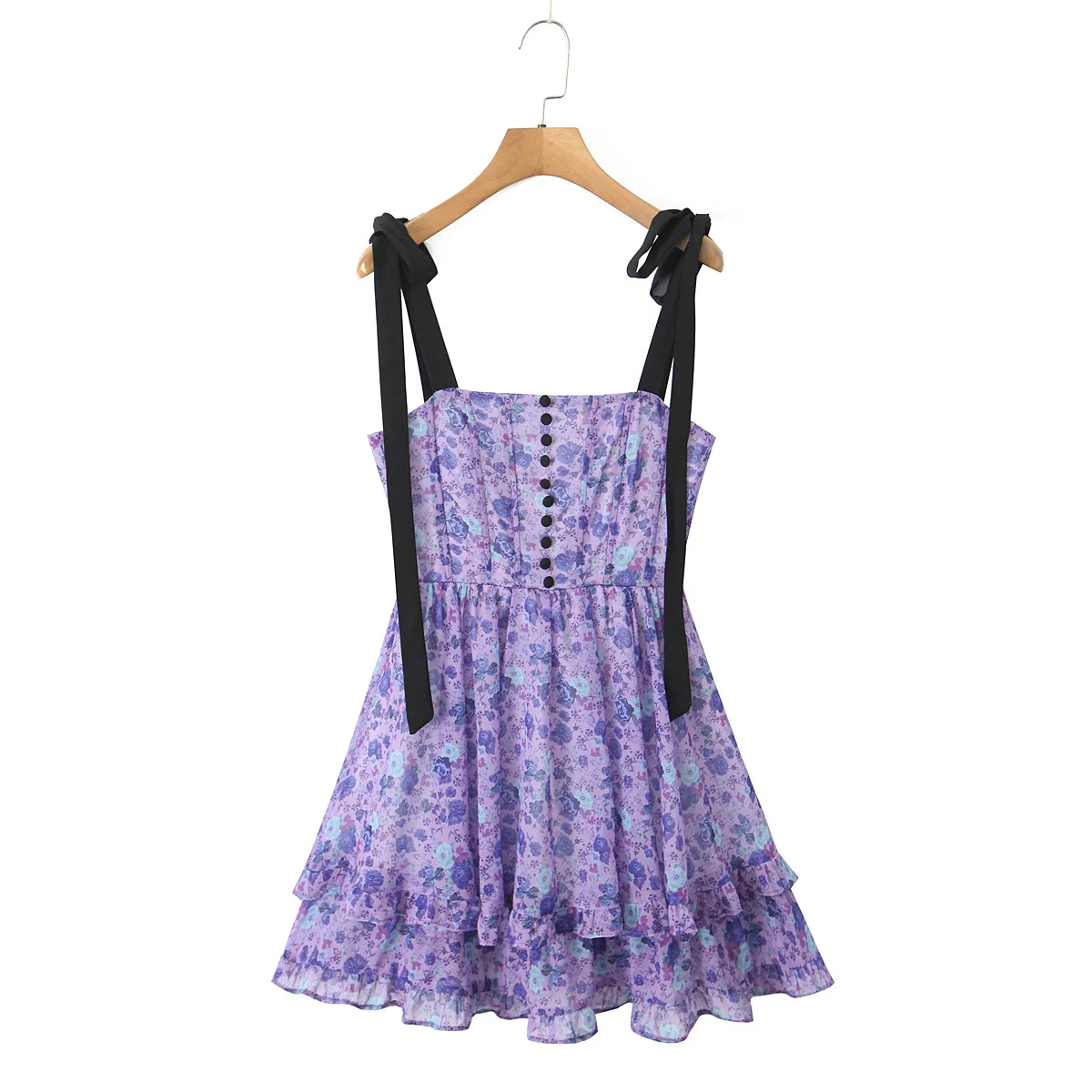 2025 European And American Style Sexy Suspender Dress Women  Summer Sleeveless Tube Top Printed Mini Dress Ladies Party Dress