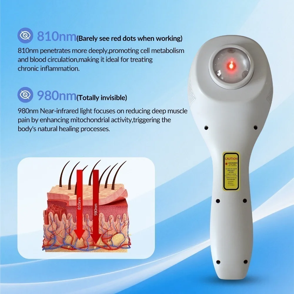 ZJZK Hand Held LLLT Cold Laser Therapy Device Class 4 12W Portable PBM Physiotherapy For Osteoarthritis Inflammation Human Vet
