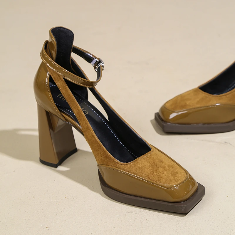 

2026 Shuitai Roman Block Heel Sandals Side Empty New Summer Commuting Versatile Professional High Heels