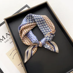 Foulard en soie véritable imprimé pour femme, châle enveloppant, carré, pour le bureau, Hijab, Pashmina, bandana, nouvelle collection printemps 100%