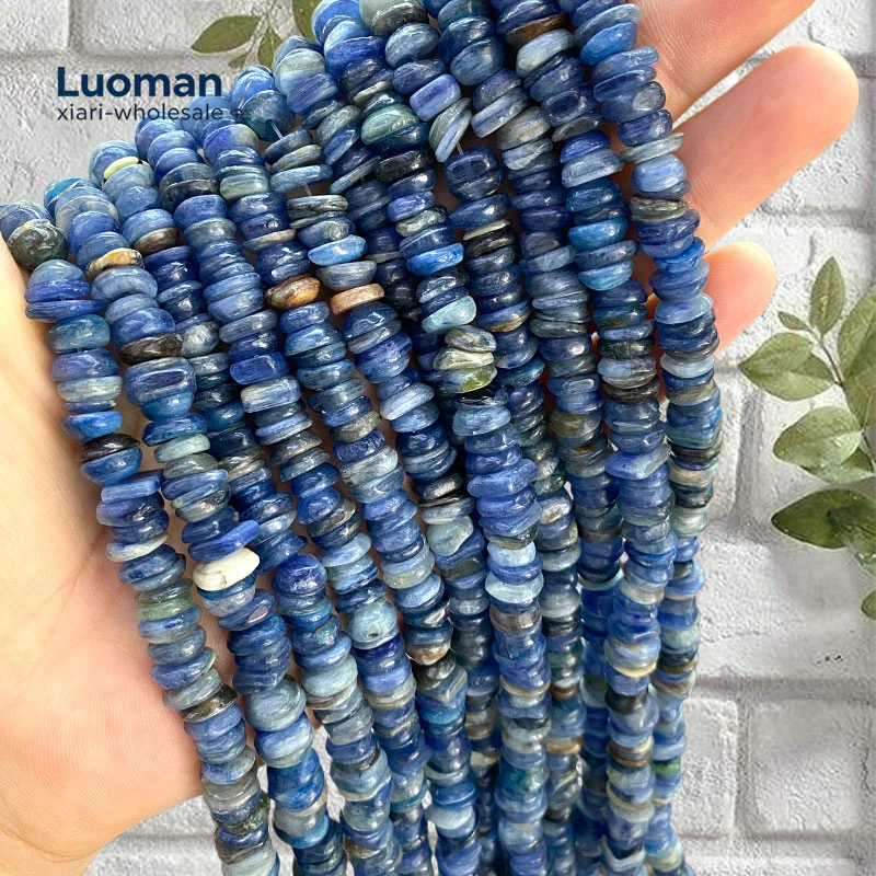Perles intercalaires en pierre naturelle brute irrégulière Kyanite AAA de 9-10 mm pour la fabrication de bijoux, breloques de bracelet DIY, accessoires 15''