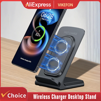 Wireless Charger Phone Holder Desktop Dock Stand For iPhone 17 16 15 14 13 12 Pro Max Plus Samsung S25 S24 Fast Charging Station