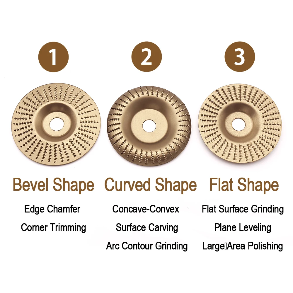 3PCSWoodworking Shaping Sanding Prick Saw Blade Angle Grinder Round Polishing Disc Wood Tea Tray Carving Power Tool Accessories