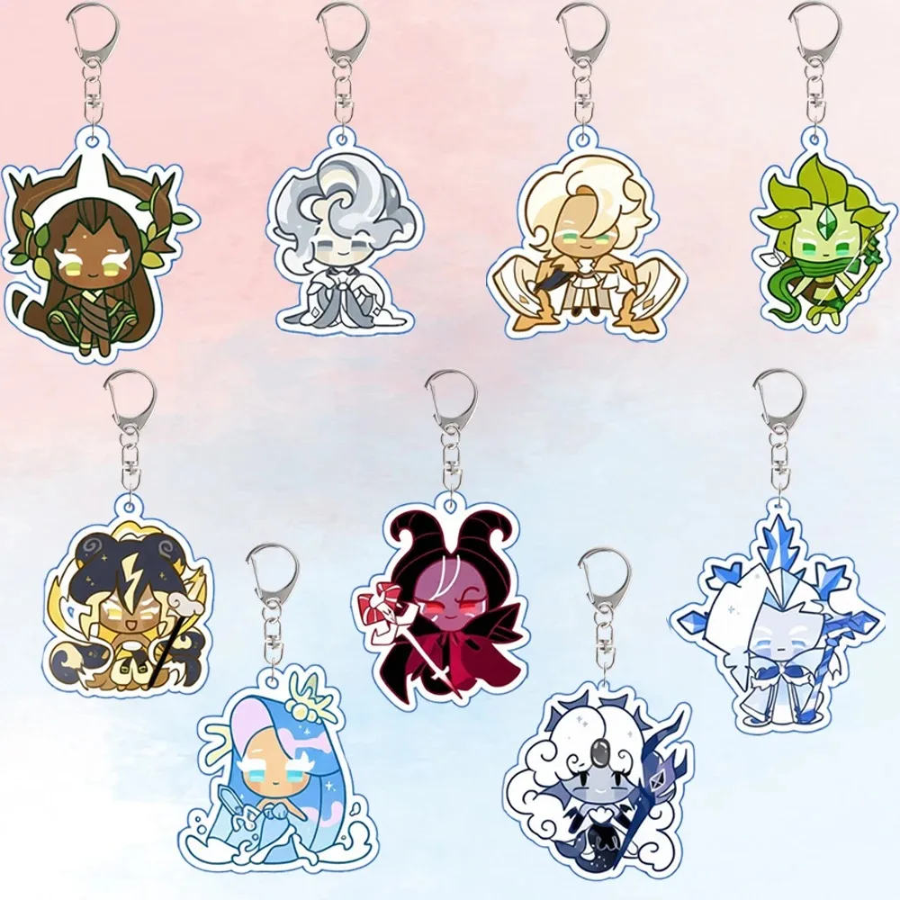 Chaveiro de Acrílico Game Cookie Run Moonlight Wind Archer Fire Spirit Pitaya Clotted Cream, Pingente para Mochila, Presente de Dia dos Namorados