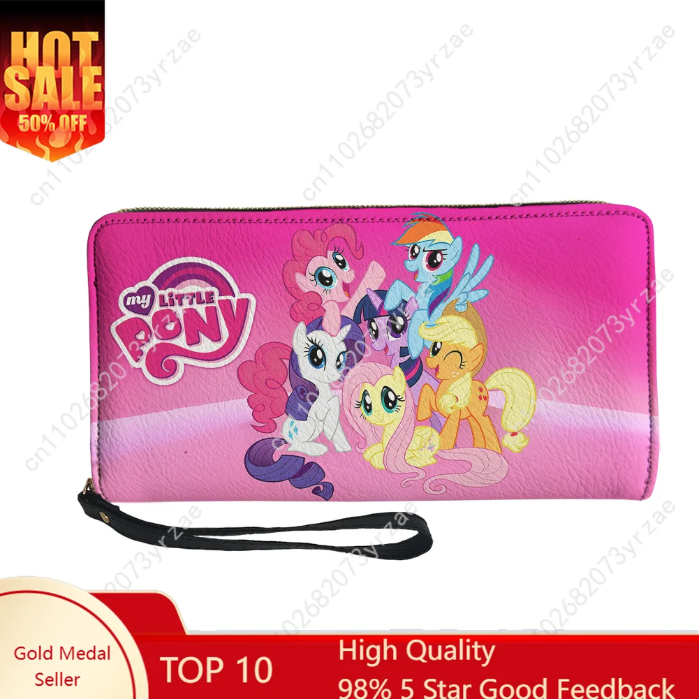 

My Little Pony Wallet Mens Womens Teenagers Long Zipper Wallet Double Print Commuter Personalized Photo Custom Made Purses