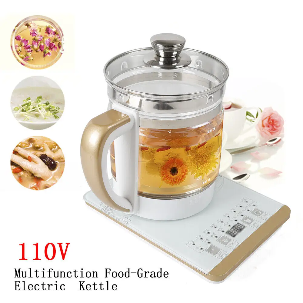 Electric Kettle 2L 800W Electric Health Pot Kettle Multifunction Tea Maker Black Flower Tea, Decoction Pot Food-Grade