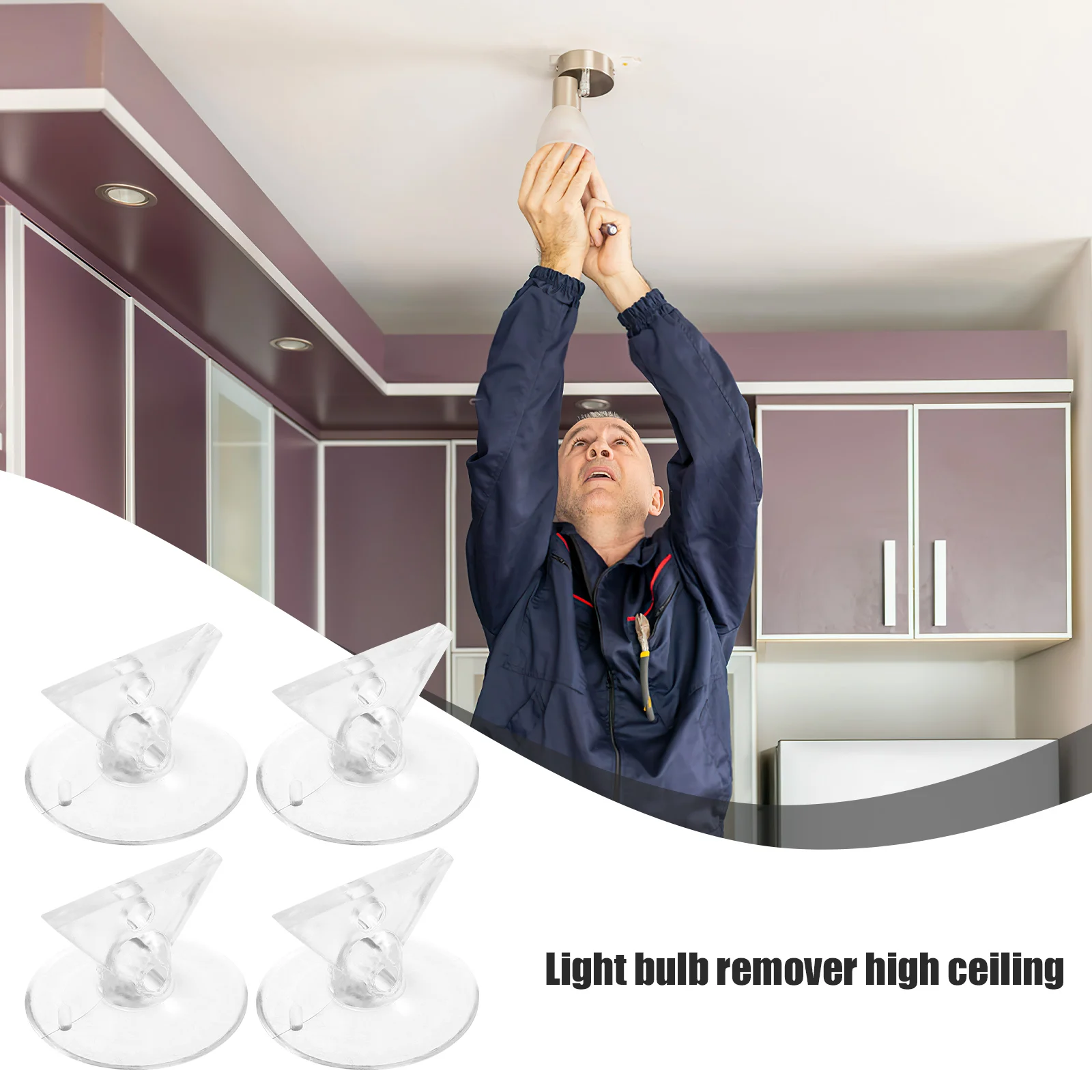 

Heavy Duty Changer Suction Cup Extractor Tool Led Removal High Ceiling Reusable Plastic Remover Recessed Light Bulb Changer High