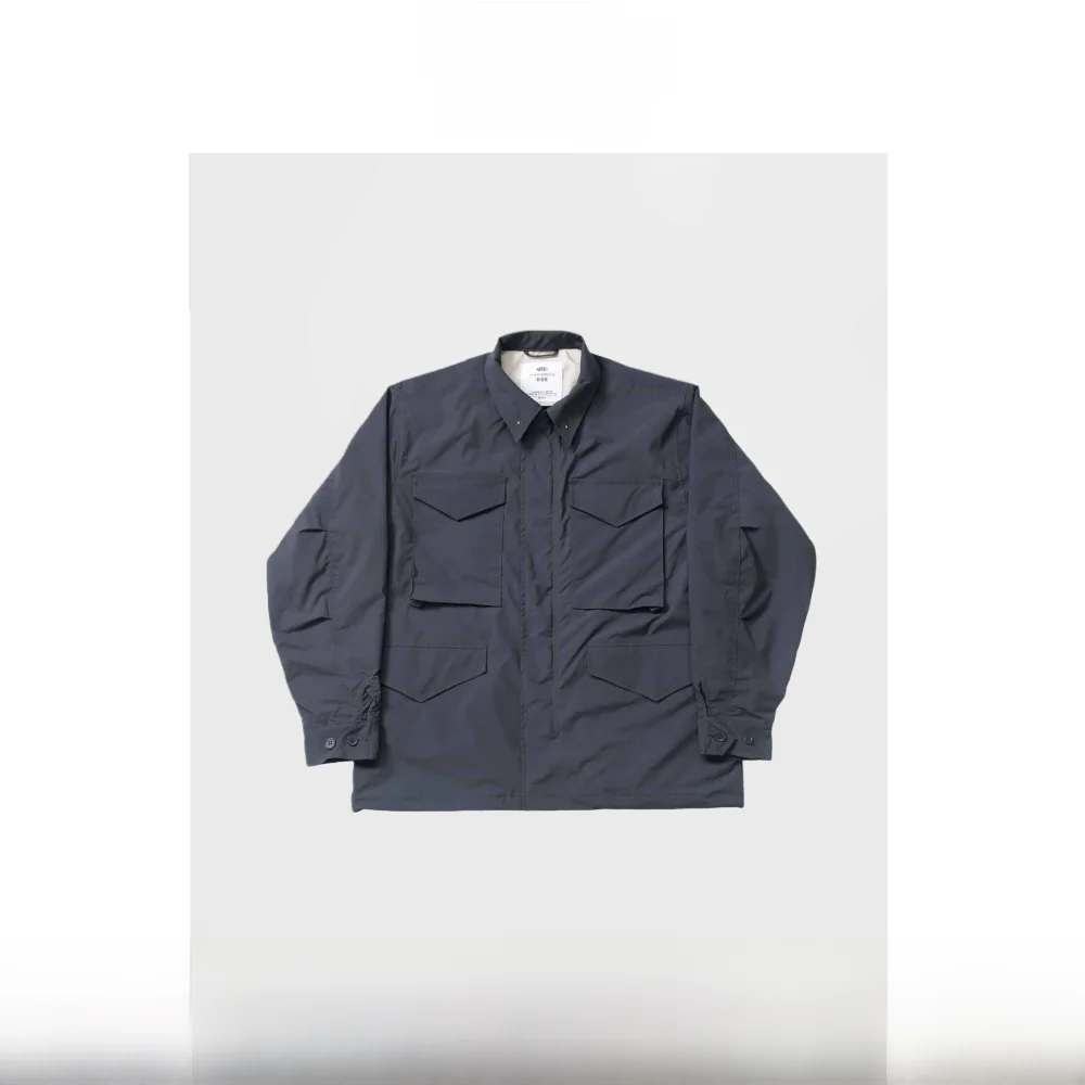 

Outdoor Large Size Four ket Men's Jaet Coat Polyester Fabric Long Sve Zipper Closure Straight Hemline Casual Youth Sle