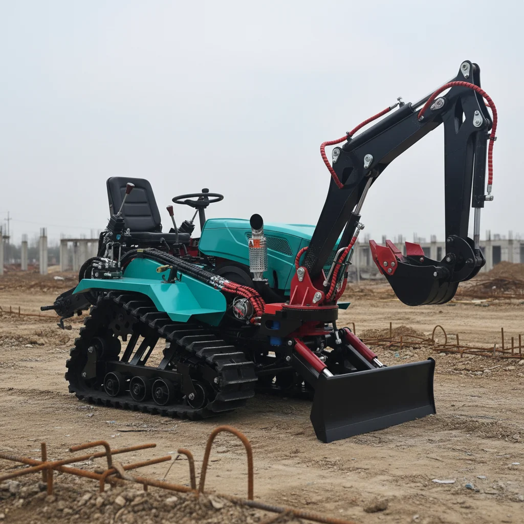 

Customize Durable 35hp Mini Track Tractor Waterproof Epa Farm Tractor Multi Purpose Front Loader Digger Plow Trencher