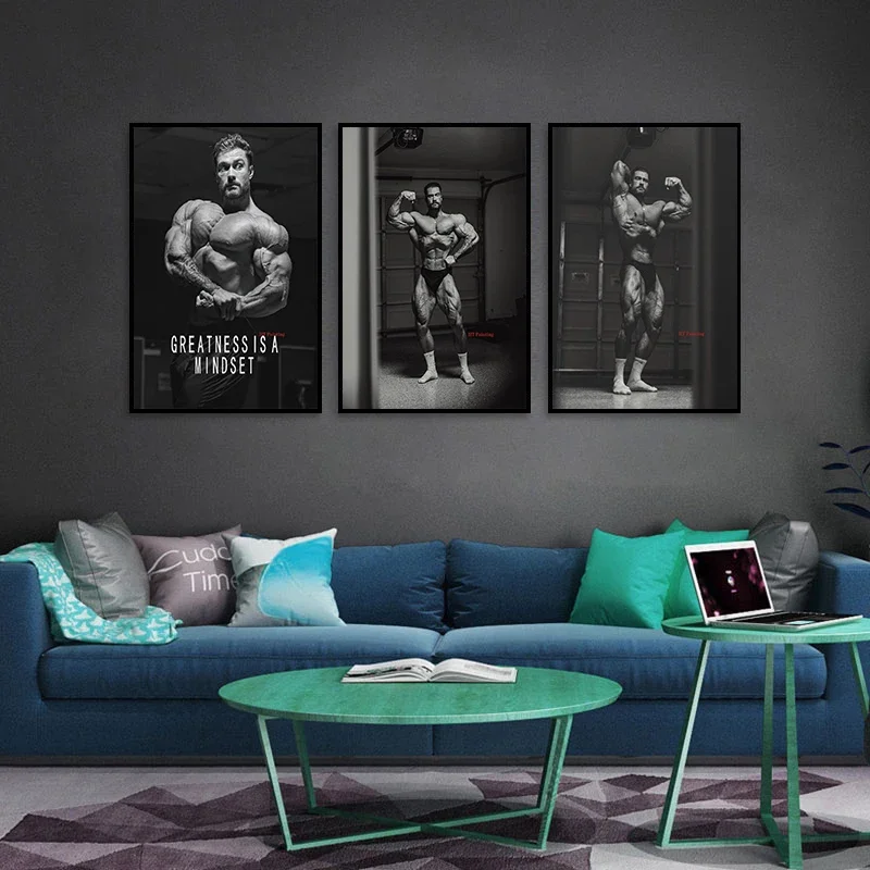 Chris Bumstead Bodybuilder Fitness Motivational Quotes Poster Muscle Man Wall Art Pictures Canvas Painting Print Home Gym Decor