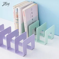 4 Grid Bookends Stand Bookshelf Desktop Decor Storage Rack Bookend Book Holder School Stationery Office Desktop File Organizer