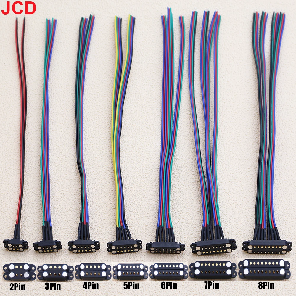 1pair Spring Loaded Male Female 2.5/2.54 MM Pitch 2P 3 4 5 6 7 8 Pole Through Holes PCB BTB Connector 2A DC Magnetic Pogo Pin