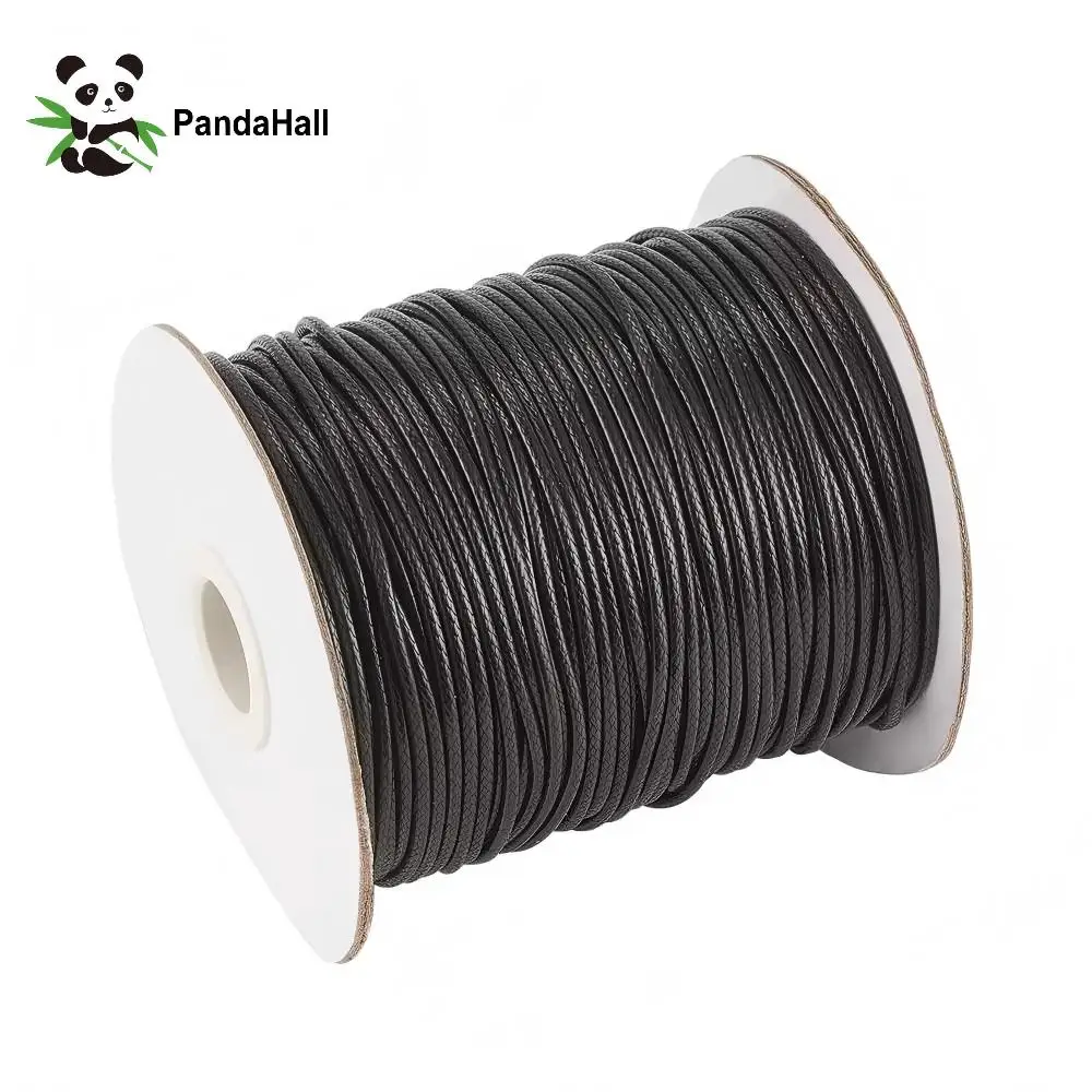 PandaHall 1 рулон 0.5мм 1мм 1.5мм 2мм 3мм Экологичный корейский вощеный полиэстеровый шнур, плетеная веревка, нить для изготовления украшений