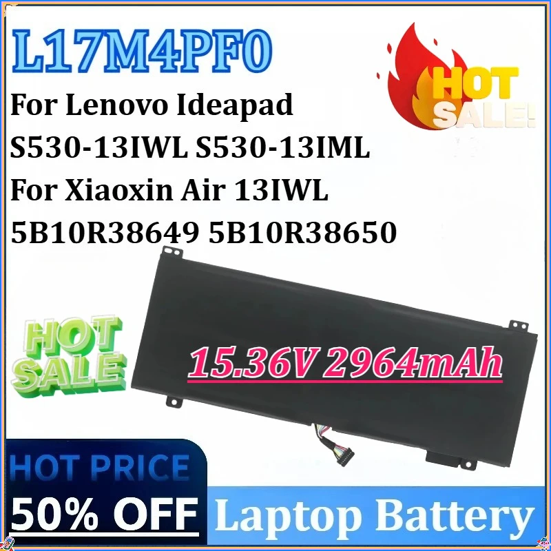 L17M4PF0 15.36V 2964mAh بطارية الكمبيوتر المحمول لينوفو Ideapad S530-13IWL S530-13IML ل Xiaoxin Air 13IWL 5B10R38649 5B10R38650