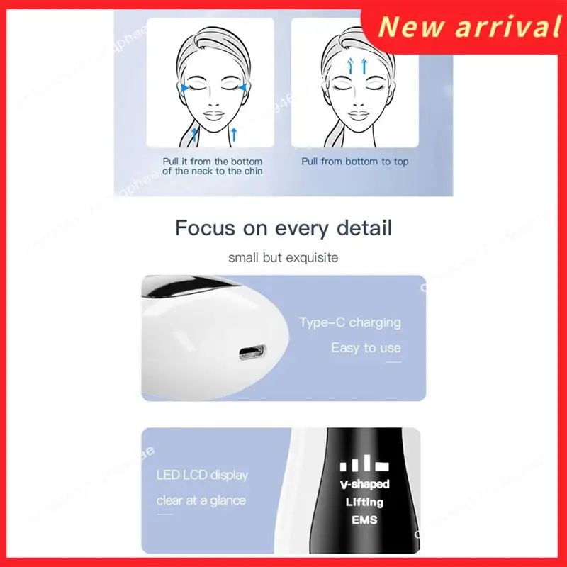 N89R Electric V-Face Lift Roller Massager EMS Microcurrent Sonic Vibration Facial Lifting Skin Tighten Massage Beauty