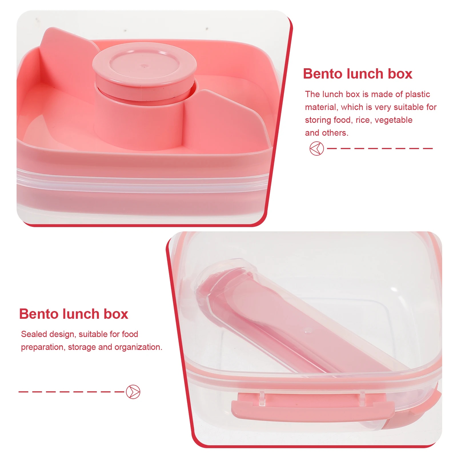

Fresh-keeping Lunchbox Salad Container with Compartments Cartoon Reusable Snacks Containers Plastic Divided Food Lid