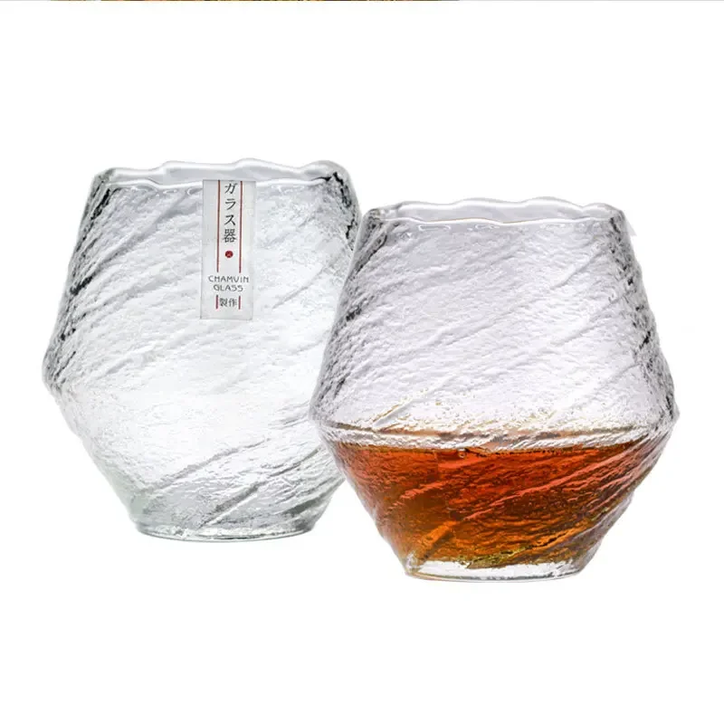 Japanese Crystal Whisky Glass Spirits Simple Glass Water Glass Drop Shaped Glass Mug Whisky Glass Cup with Box