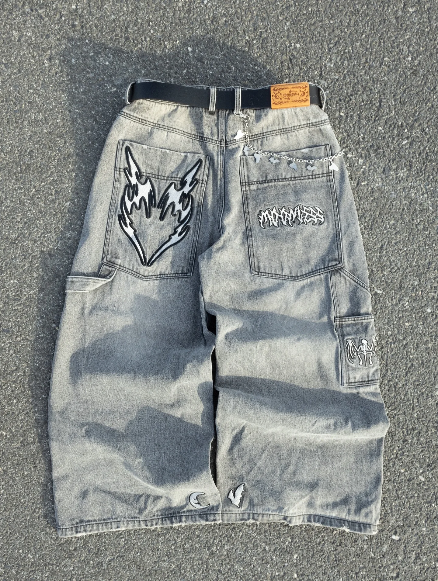 

Fashionable Streetwear Casual Simple Jeans Pocket Trend Element Baggy Light Colour Wide Leg Pants Boyfriend Style Jeans