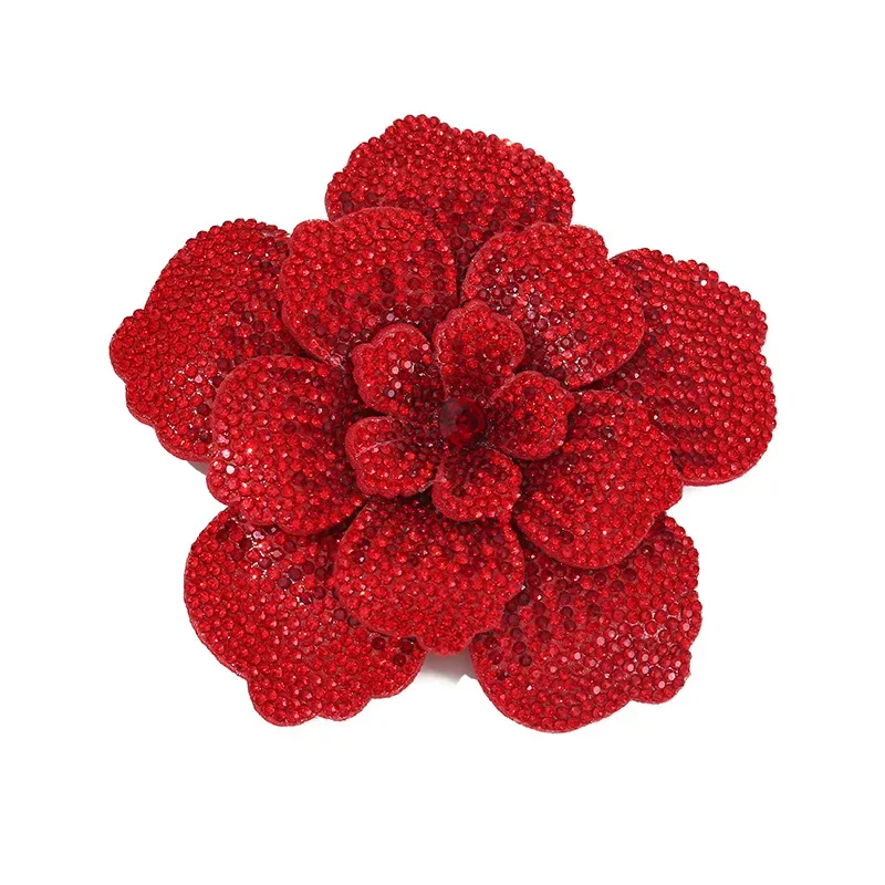 11CM Rhinestone Camellia Rose Applique - Luxury Fabric Flower for Women's Fashion Accessories & Party Gifts