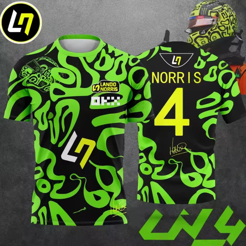 

2025 nuevo LN4 grandstand'25 Jersey Lando Norris deportes extremos transpirable de secado rápido sudadera de manga corta