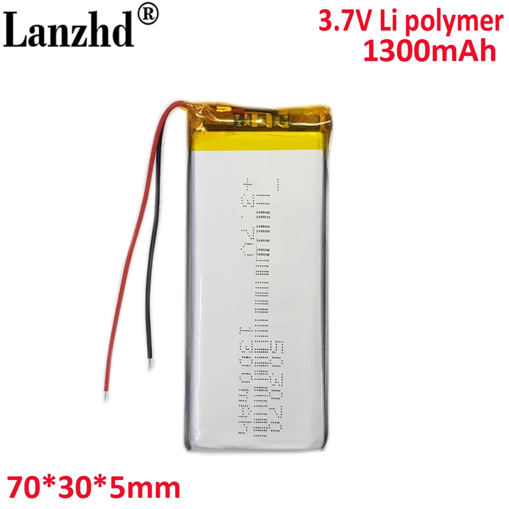 503070แบตเตอรี่โพลิเมอร์3.7โวลต์สำหรับเครื่องเล่นเกม Tachograph เครื่องบันทึกการขับขี่ MP5 MP4แบตเตอรี่1300mAh 453070 503080 603070 562973