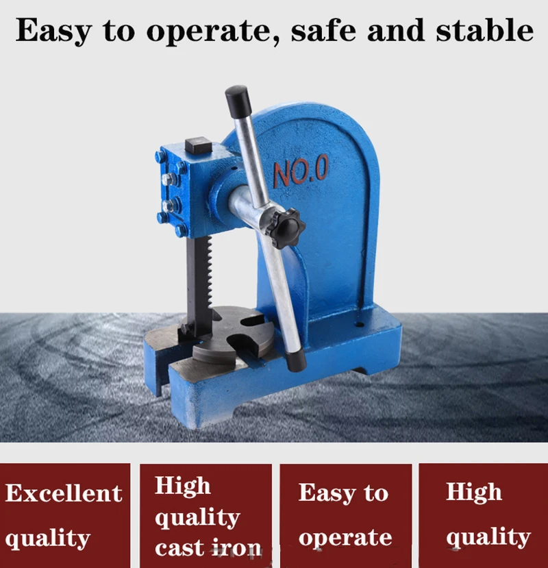 1Ton Hand Press Tool Micro Manual Punch Lift Rack Type Simple Manual Desktop Punching machine
