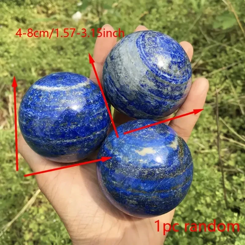 1 قطعة كرة اللازورد فريدة من نوعها من الكريستال الكوارتز ، الحجر الطبيعي ديكور المنزل هدايا العيد يدويا ، المجال ديكو