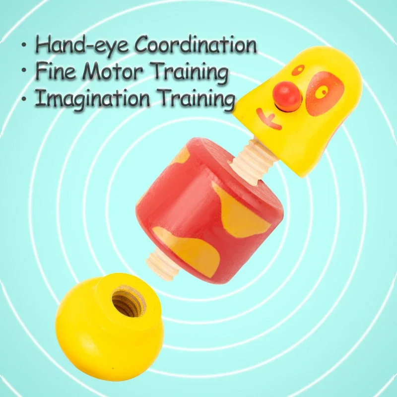 モンテッソーリネジナット組み立て DIY おもちゃ動物の色マッチング微細運動トレーニング教育子供のためのギフト