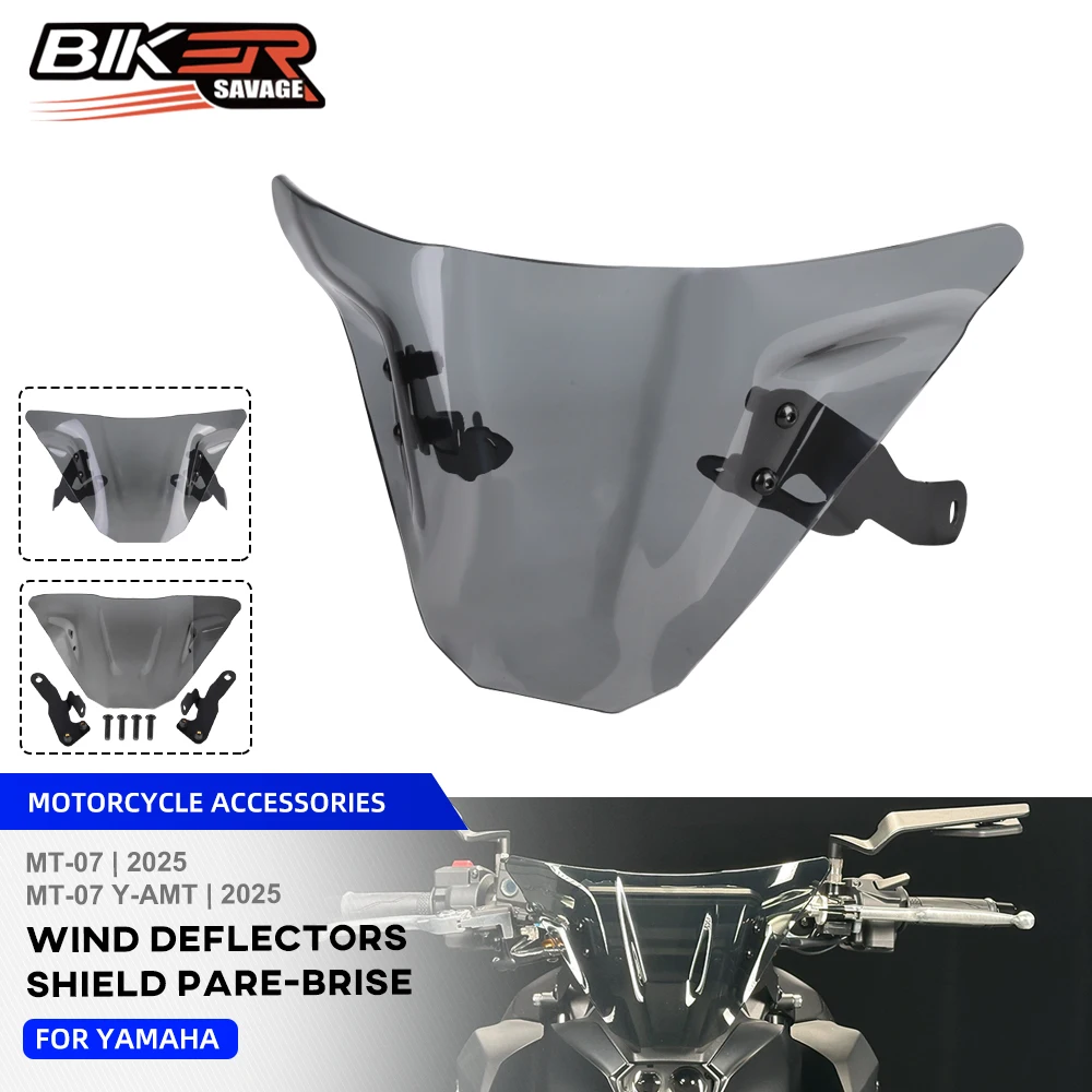 

MT07 Y-AMT Windshield Windscreen Parabrisas For Yamaha MT-07 MT07 2025 Motorcycle Accessories Wind Deflectors Screen Wind Shield