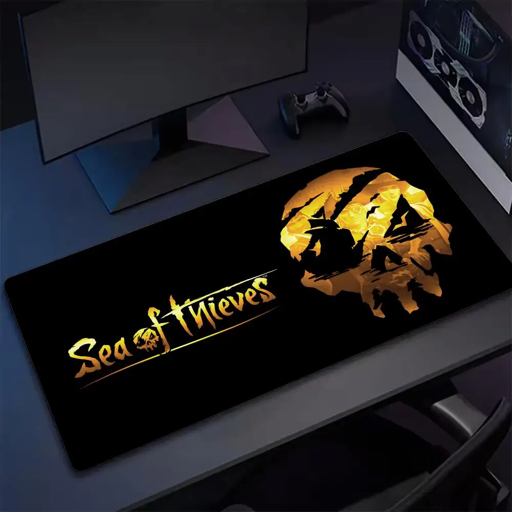 S-Sea of T-Thieves MAP Mouse Pad Tapetes de Mesa Teclado, Borracha Kawai, Tapete de Mesa Antiderrapante, XXL90x40cm