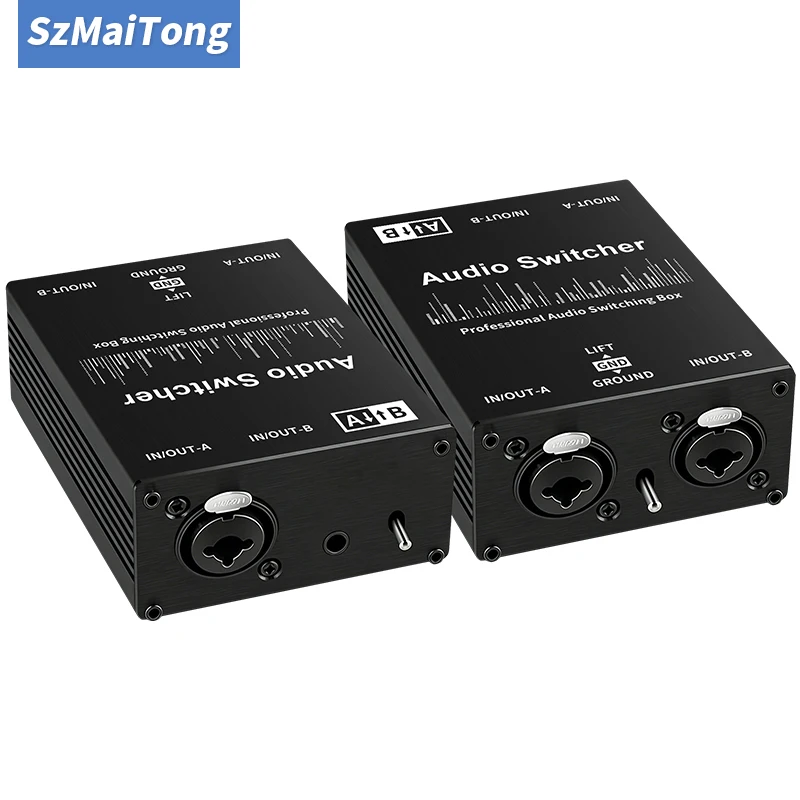 New-Manual Selector For Microphone Sound Card Mixer XLR Balanced Audio Source Switcher Box 2 In 1 Out Or 1 In 2 Out Passive