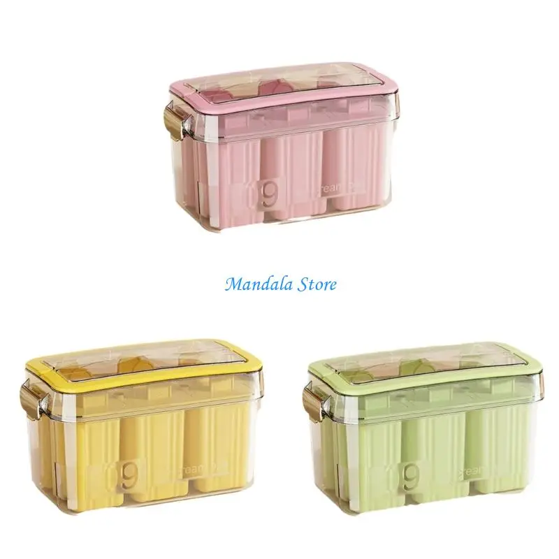 

U2JC Plastic Ice Cream Mould Set With Lid Includes 9Grids Safe Cake Popsicles Maker