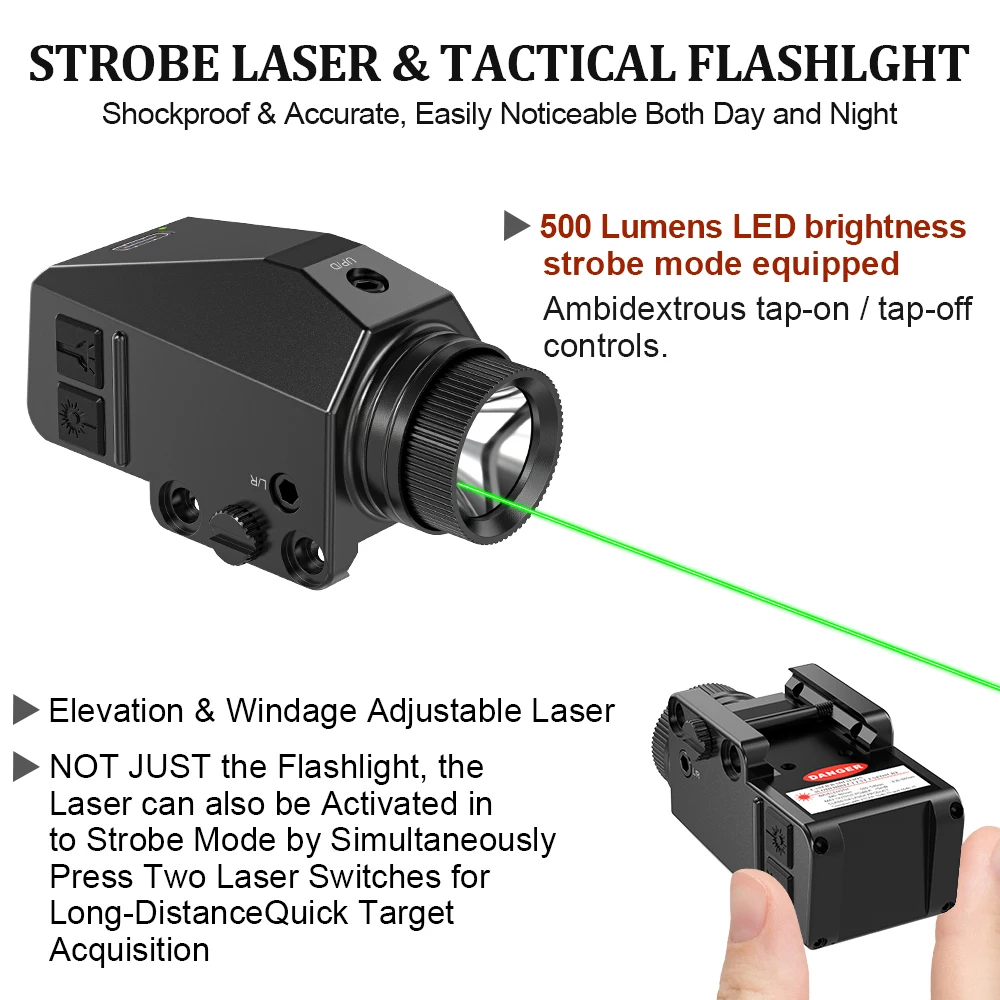 

1049 Laser Flashlight Combo 160m Light Range Type-C Rechargeable.