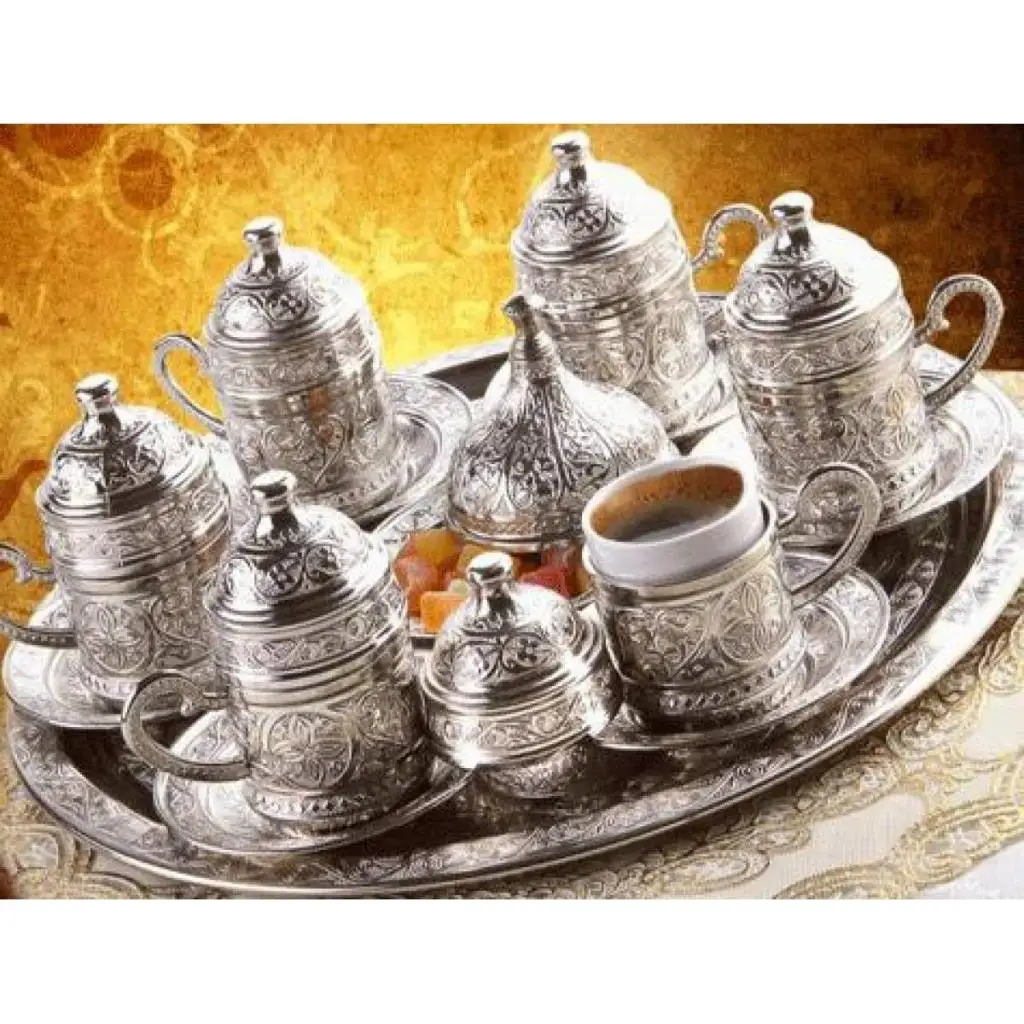 Ottoman Motif 6 Personality Turkish Coffee Set (3 Color)