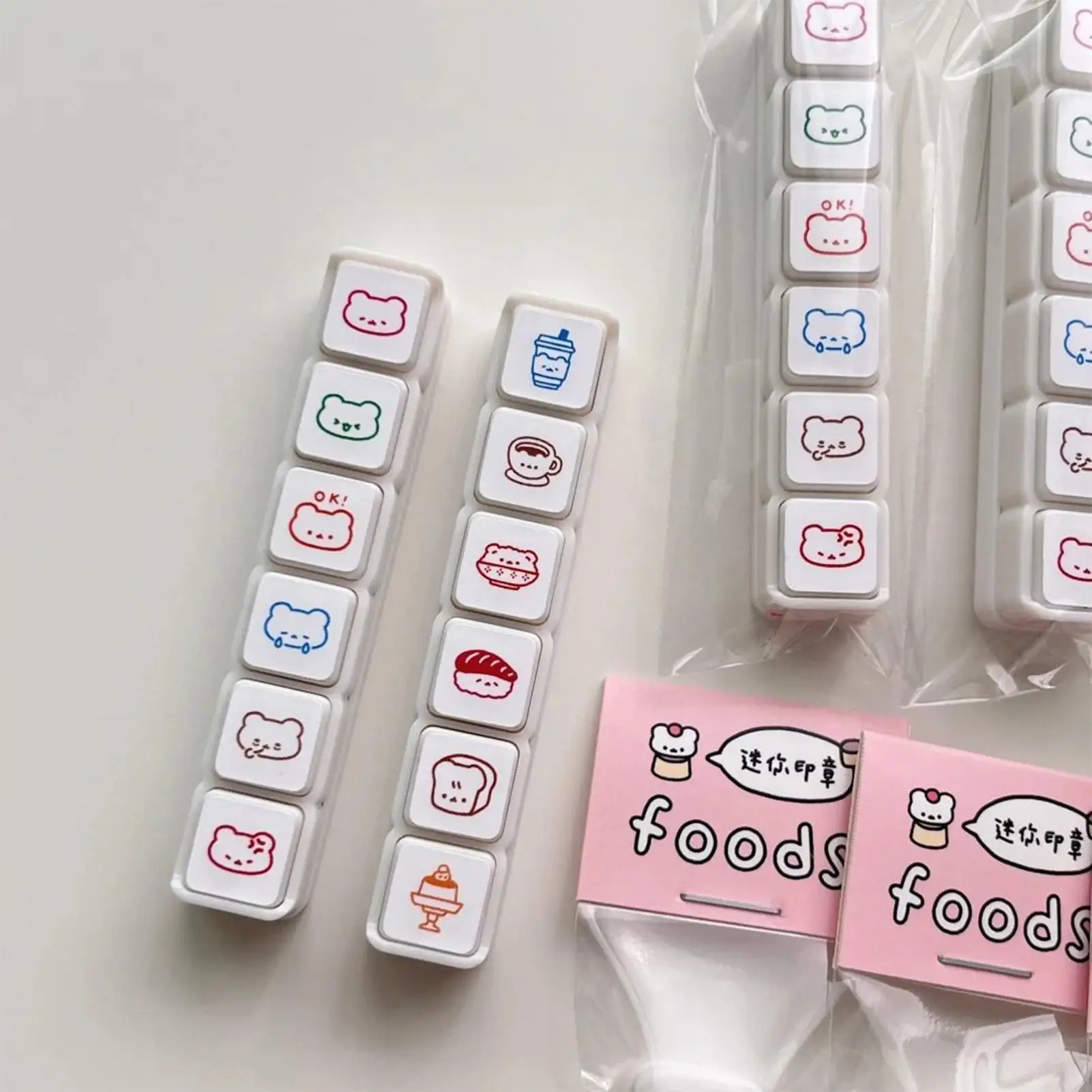 Scrapbooking Stamps Mini Stamp Set Cartoon Pattern Portable Reusable Stamps for Journaling DIY Craft Supplies Art Tools
