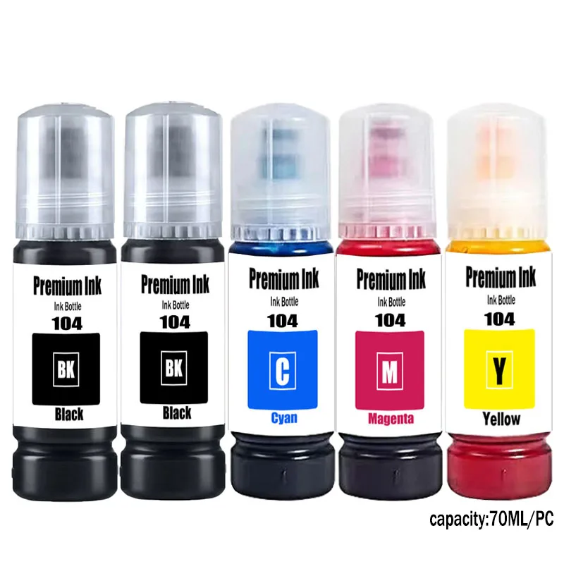 104 Premium Farbkompatible Nachfülltinte auf Wasserbasis für Epson ECOTANK ET-2821 ET-2825 ET-2826 ET-2830 Drucker – Detail 3
