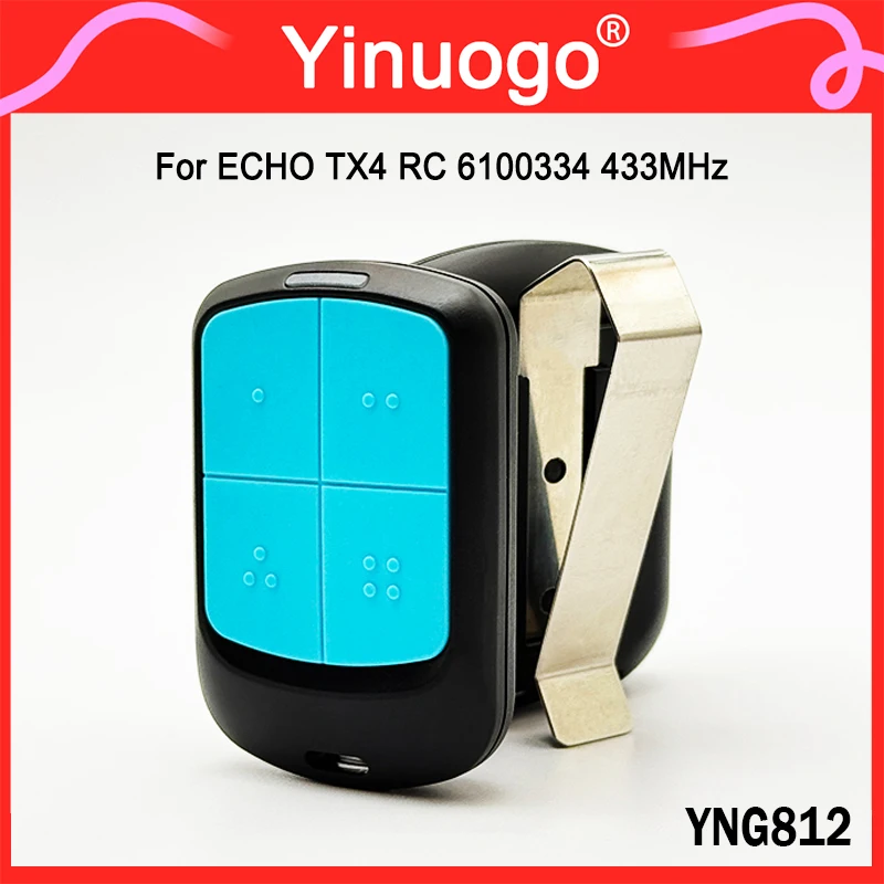 GORĄCA WYPRZEDAŻ ECHO TX4 RC Elektryczny Pilot do Bramy Garażowej / Pilot do Bramy 433MHz Kompatybilny z BRAVO TX4 TE4433H YNG812 z klipsem