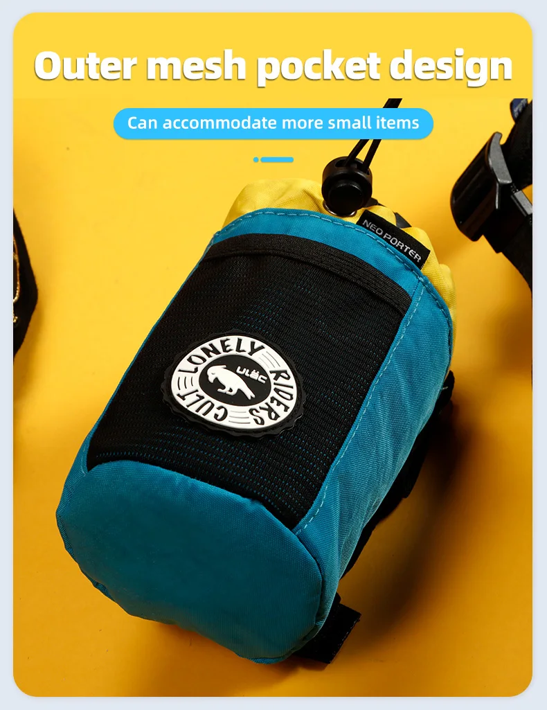 ULAC Fahrrad-Lenkertasche, 1/1,1 l, MTB, Rennrad, Roller, C-HOLD, wasserdichte Vorbautasche, Radfahren, Wasserflaschentasche mit abnehmbarem Streifen – Detail 6