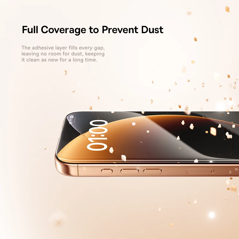 Szkło hartowane Baseus do iPhone 18 17 Pro Max, ochrona ekranu, pełny obraz, 0,3 mm, przezroczyste krawędzie, bezramkowe szkło do iPhone 18 Pro — zdjęcie produktu 4