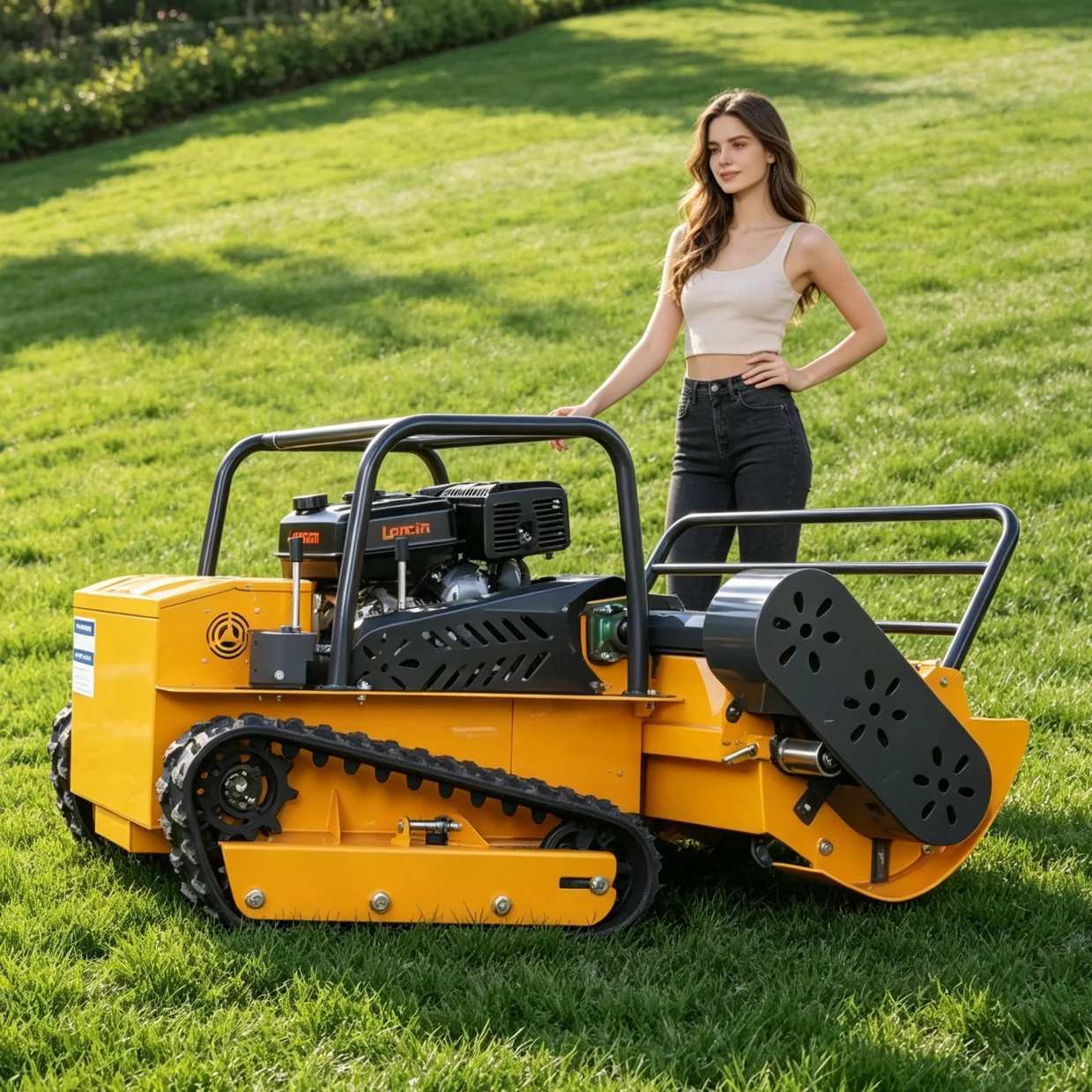 

Customized Petrol Remote Control Flail Lawn Mower for Commercial Use - Low Fuel Consumption Long Working Time All Terrain Grass