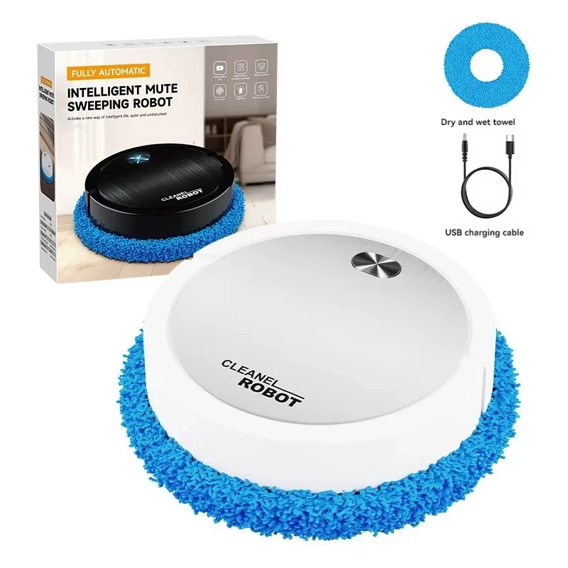 Portable Mini Home Floor Robotic Automatic Vacuum Cleaner USB Rechargeable Wet Dry Three-In-One Sweeping Machine For Home New ﻿