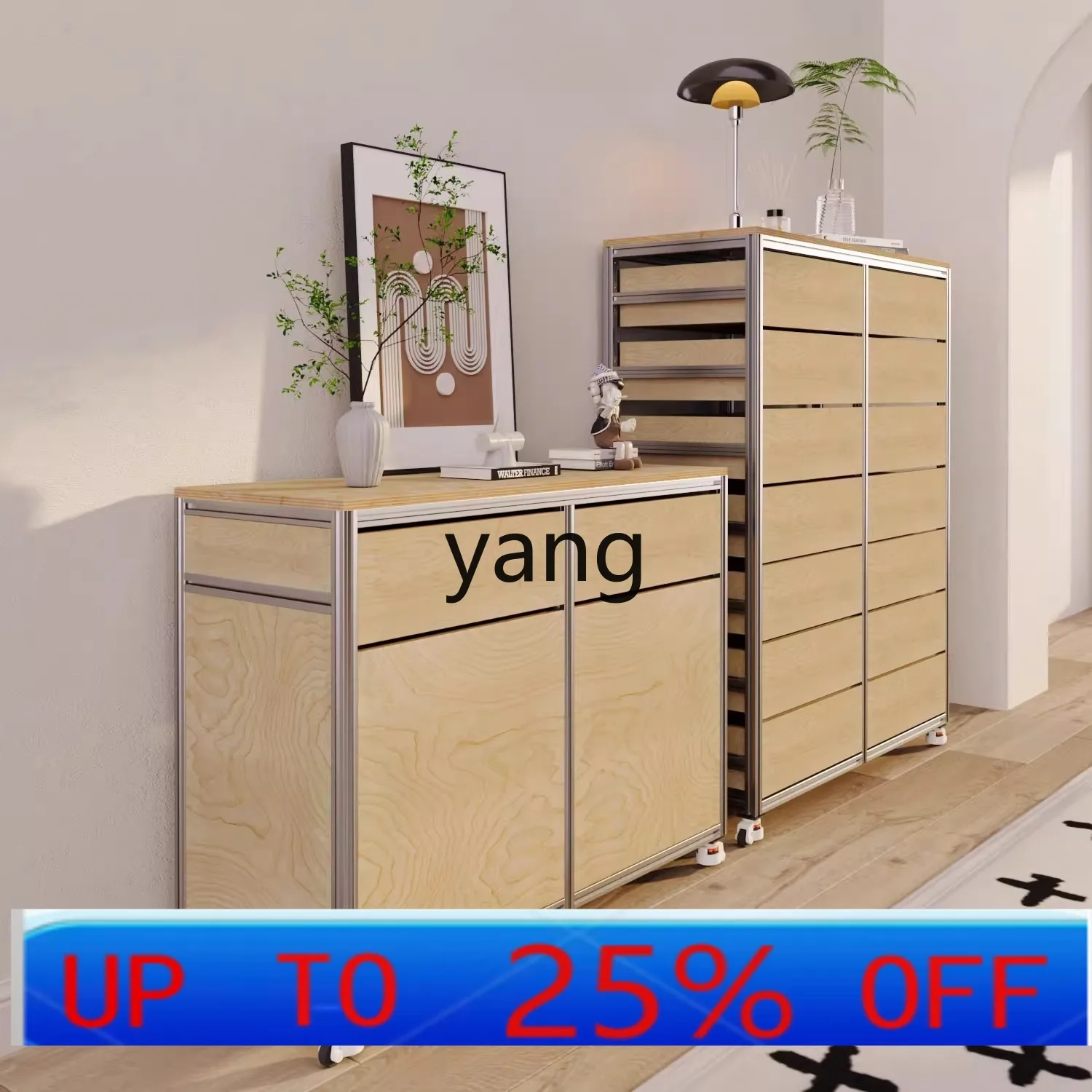 

Lmm aluminum profile multi-layer drawer storage cabinet, island storage cabinet, side cabinet