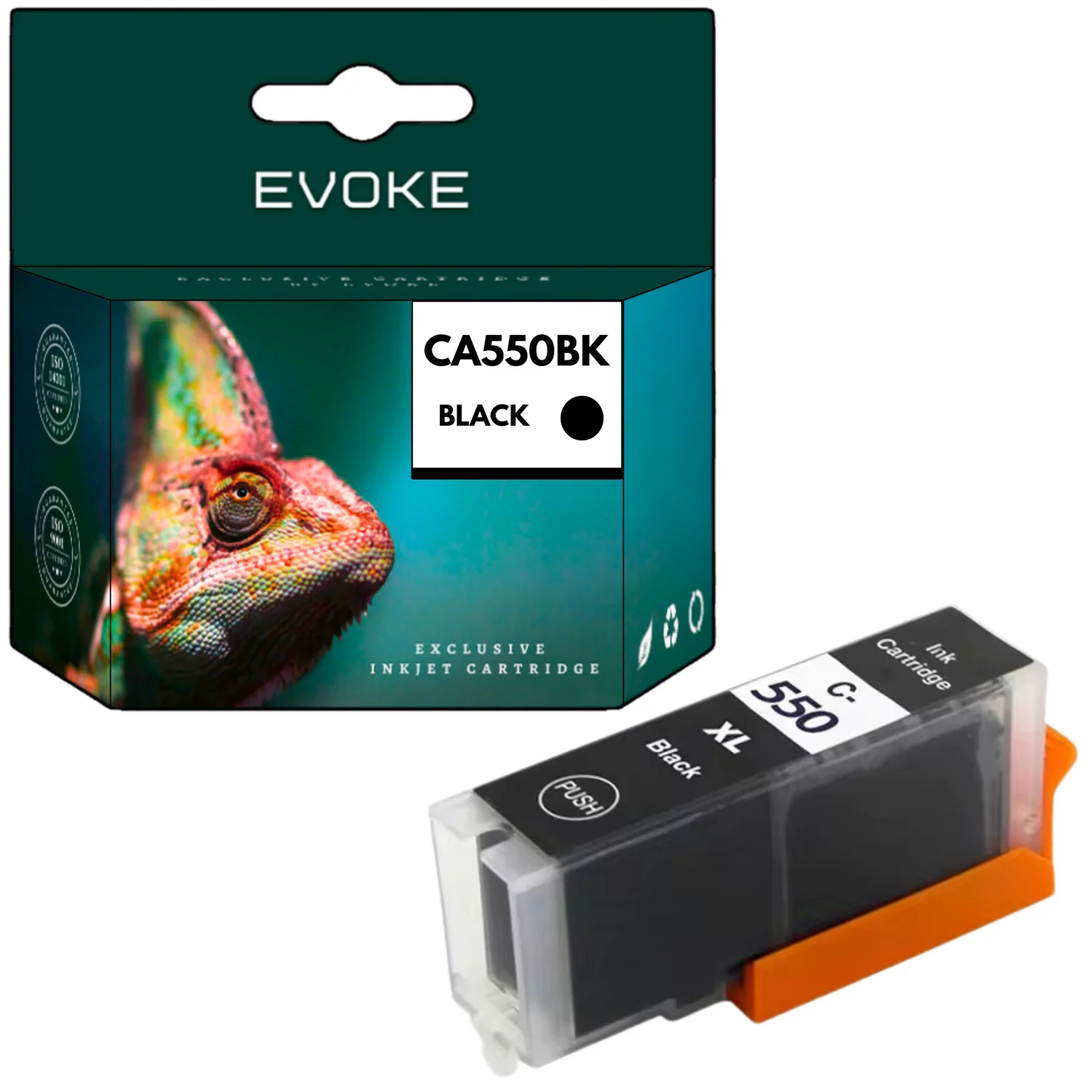 Evoke Compatibele Inkt voor Canon Pgi-550Xl Pgi550Xl 6496B001 Pgi550Bkxl 6431B001 Zwart 23 ml 640 Pagina's Pixma Ip7200 7240 7250 8700 8720 8750; Ix6800 6820 6850; Mg5400 5450 5500 5550 5600 5650 5655
