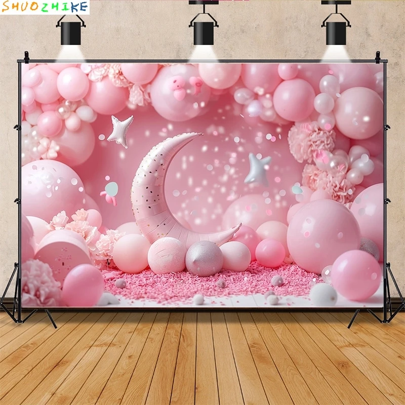 مستلزمات خلفية للتصوير الفوتوغرافي لغرفة الطفل ، تصوير عيد ميلاد سعيد ، ديكورات حفلات لحديثي الولادة ، قوس بالونات ، مظهر زهور ، خلفية صور ، ، ، ، ، من